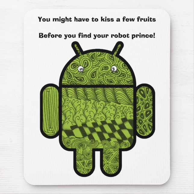 Paisley Doodle-tecken för Android™-roboten Musmatta (Framsidan)