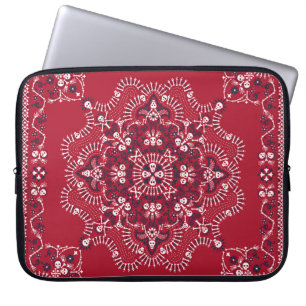 Paisley, döskallar, bandana, fyrkantig design. laptop fodral