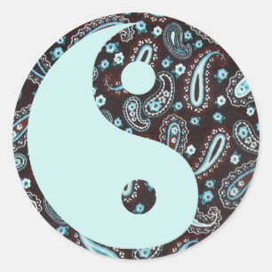 Paisley Dreams Yin och Yang Sticker Runt Klistermärke