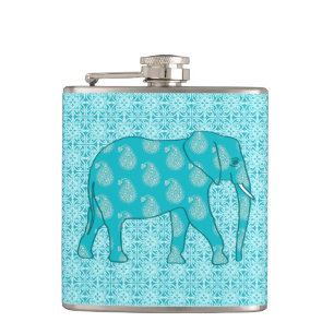 Paisley elefant - turkos och aqua fickplunta