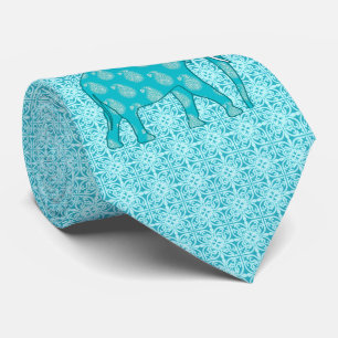 Paisley elefant - turkos och aqua slips