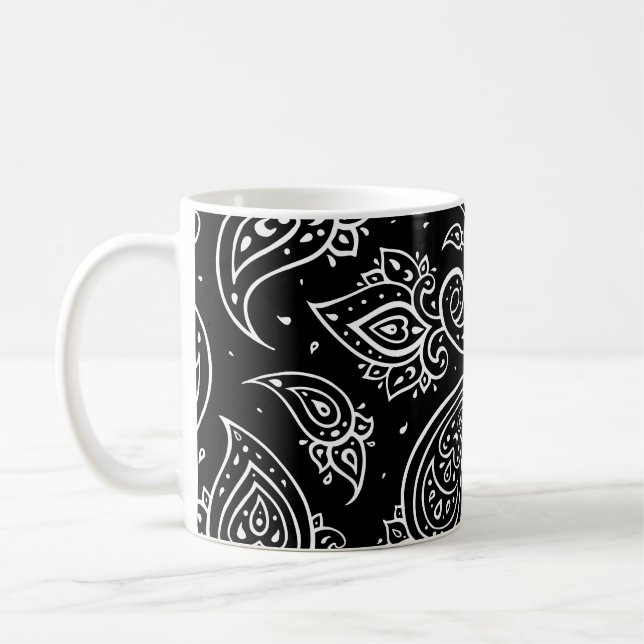 Paisley elegance: sömlös etnisk mönster. kaffemugg (Vänster)