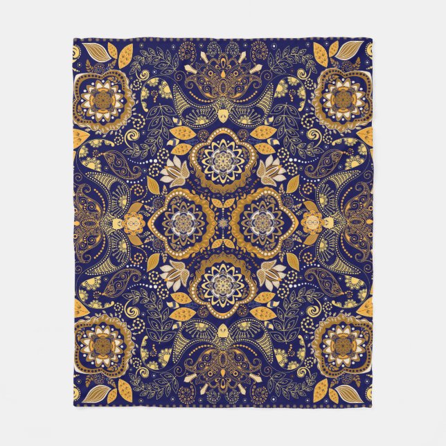Paisley Elegance: Textildesign Mönster Fleecefilt (Framsidan)