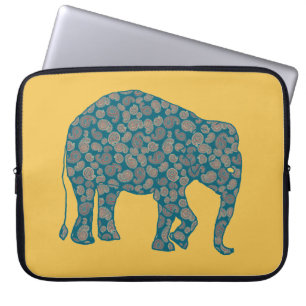 Paisley Elephant Anpassningsbar Gult Laptop sleeve
