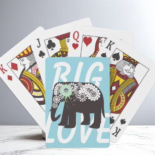Paisley Elephant Design Elegant Cute Light Blue Kortlek