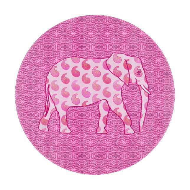 Paisley elephant - isens rosa och fuchsia (Framsidan)