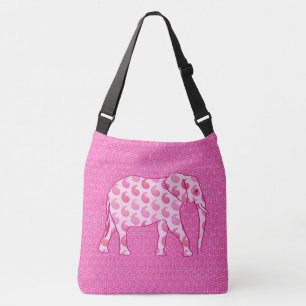 Paisley elephant - isens rosa och fuchsia axelväska