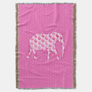Paisley elephant - isens rosa och fuchsia filt