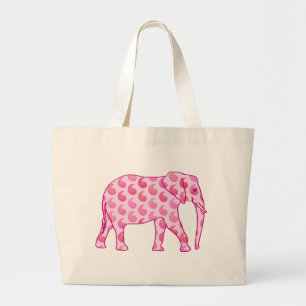 Paisley elephant - isens rosa och fuchsia jumbo tygkasse