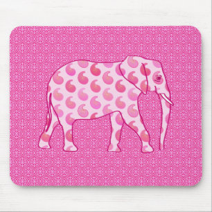 Paisley elephant - isens rosa och fuchsia musmatta