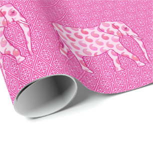 Paisley elephant - isens rosa och fuchsia presentpapper