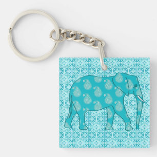 Paisley elephant - turkos och aqua
