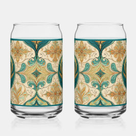 Paisley Emerald Soda Glass