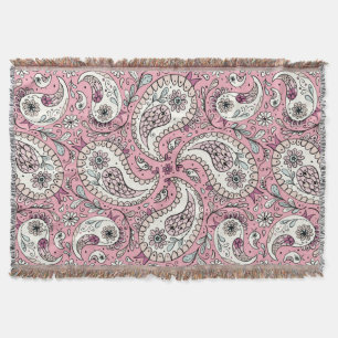 Paisley-fåglar i baby rosa filt