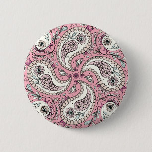 Paisley-fåglar i baby rosa knapp