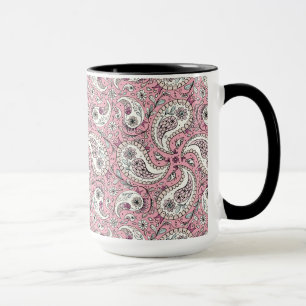 Paisley-fåglar i baby rosa mugg