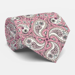 Paisley-fåglar i baby rosa slips