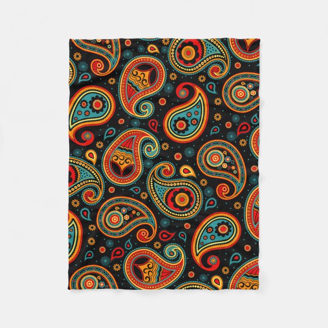 Paisley-färgad elegant fleecefilt (Framsidan)