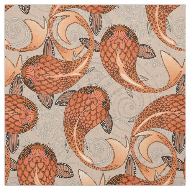 paisley fisk bisque tyg (Provkarta)