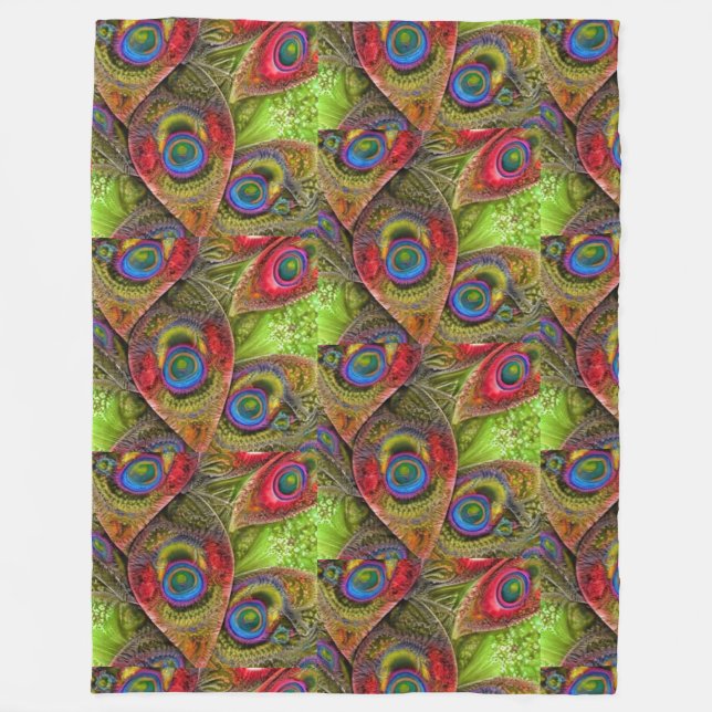 Paisley-fjädrar2 Flanellfilt Fleecefilt (Framsidan)