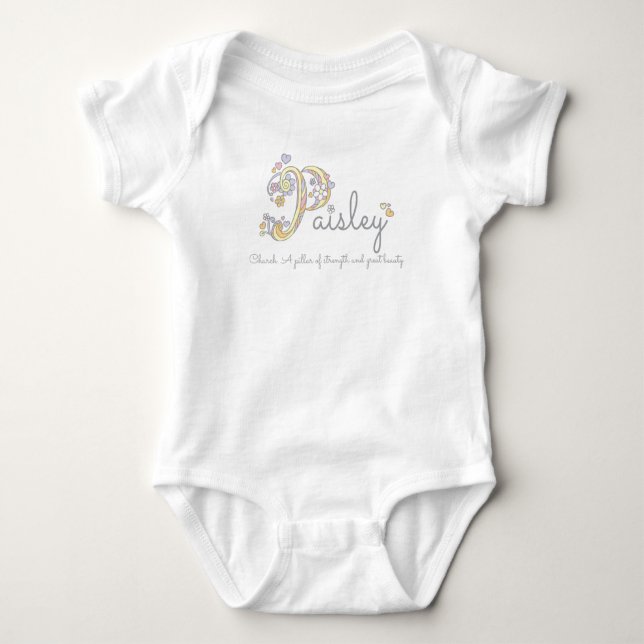 Paisley-flickorna P namn betyder anpassningsbar ba T Shirt (Framsida)