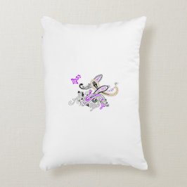 Paisley Floral Motif – Boho White Purple Orange Prydnadskudde