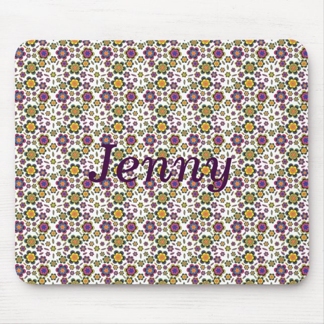 Paisley Flower Mönster Anpassade Mousepad Musmatta (Framsidan)