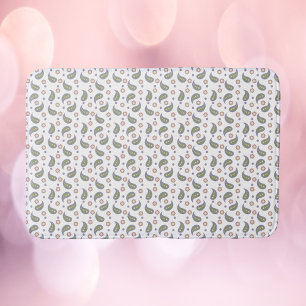 Paisley Flowers Dots Rosa Grönt Lila Badrumsmatta