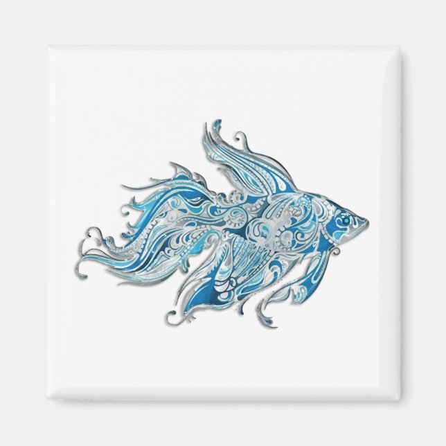 Paisley Flowing Fish Magnet (Framsidan)