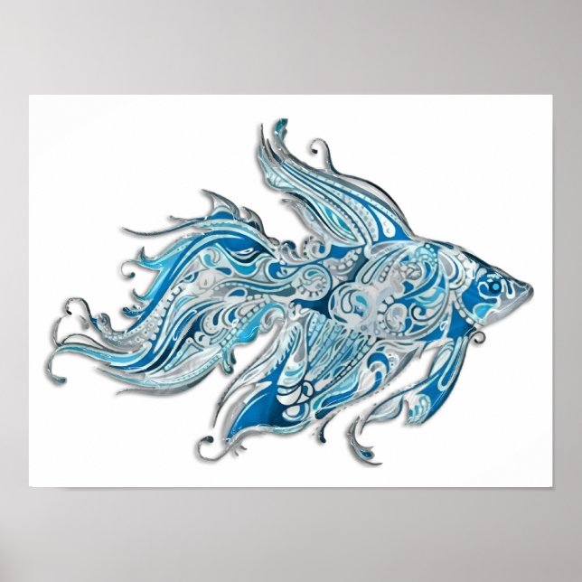 Paisley Flowing Fish Poster (Framsidan)