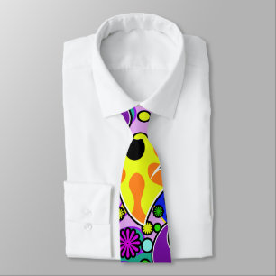 Paisley för färgrik Retro blomma Psychedelic sli Slips