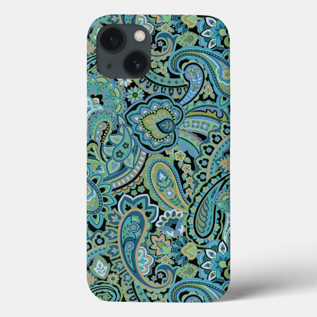 Paisley Forest Grönt iphone case (Baksida)