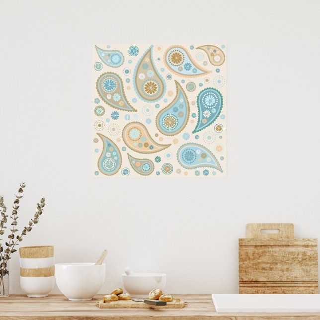 Paisley Funky Mönster Poster (Kök)