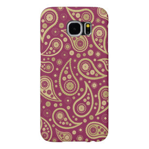 Paisley Funky Print in Burgundy & Golds Samsung Galaxy S6 Fodral