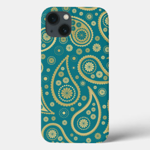 Paisley Funky Print in Teal & Golds