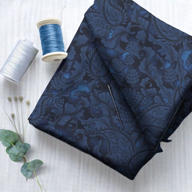 Paisley Garden Blommigt Navy Blue ID750 Tyg (Skapare uppladdad)
