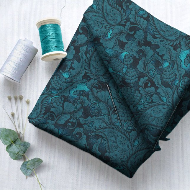 Paisley Garden Blommigt Teal ID750 Tyg (Skapare uppladdad)