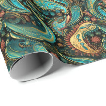 Paisley Golden Flower Abstrakt Mönster 9