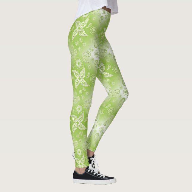 Paisley grön sommarmodell leggings (Höger)