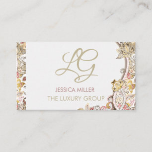 Paisley Guld Ruby Luxury Elegant Script Visitkort