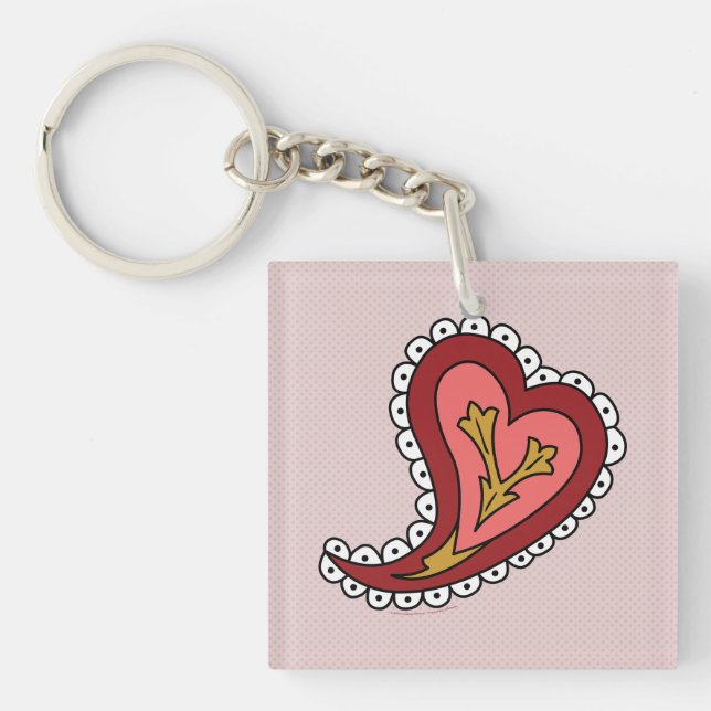 Paisley Heart Acrylic Keychain (Framsidan)
