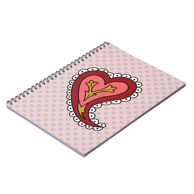 Paisley Heart - bärbar dator Anteckningsbok Med Spiral (Vänstra Sidan)