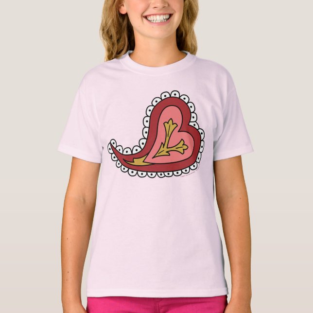 Paisley Heart Barn och Baby Light Shirt T (Framsida)