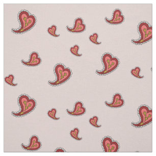 Paisley Heart Fabric Tyg