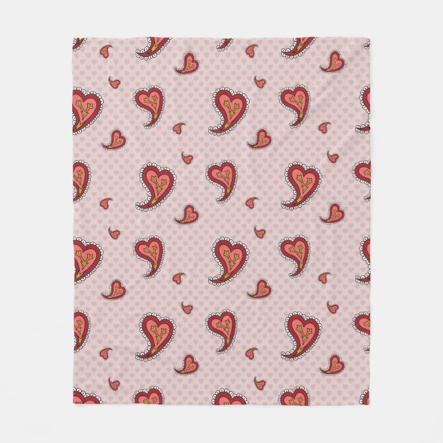 Paisley Heart Fleece Blanket (Framsidan)