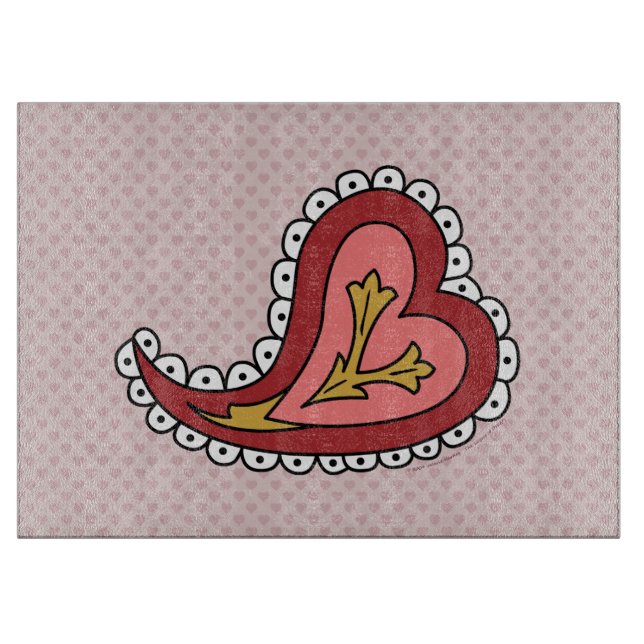 Paisley Heart Glass Clearboard (Framsidan)