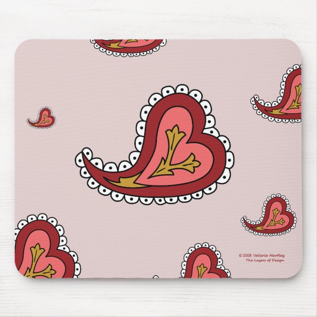 Paisley Heart Mousepad Musmatta (Framsidan)