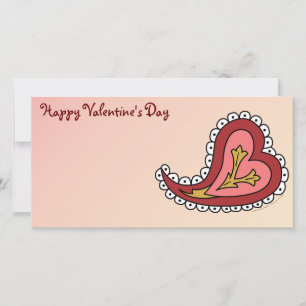 Paisley Heart Photo Card Julkort