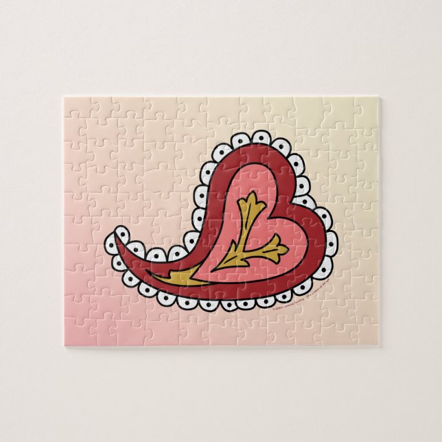 Paisley Heart Puzzle Pussel (Horisontell)