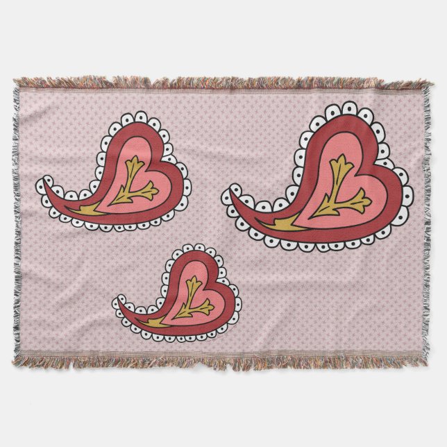 Paisley Heart Theart Blanket Mysfilt (Framsidan)
